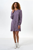 Sola Naïve Posy Print Long Sleeve Mini Dress - Violet