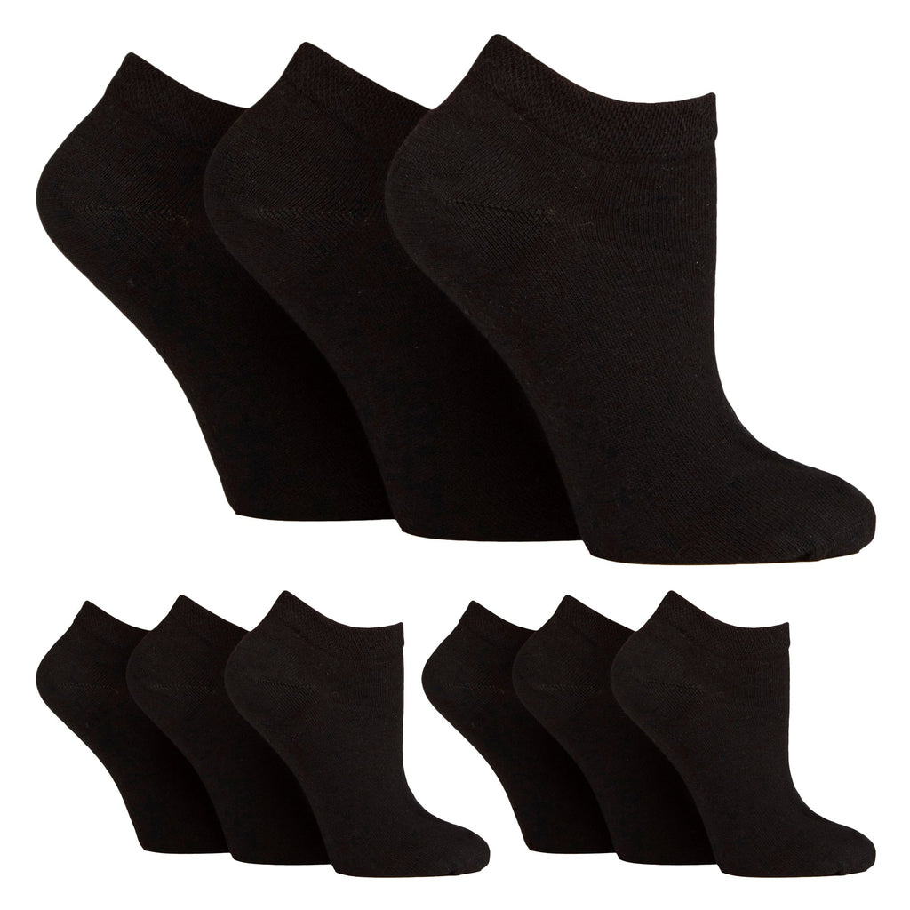 9 Pairs Ladies Diabetic Trainer Socks | Ankle Socks Swollen Feet