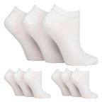 9 Pairs Ladies Diabetic Trainer Socks | Ankle Socks Swollen Feet