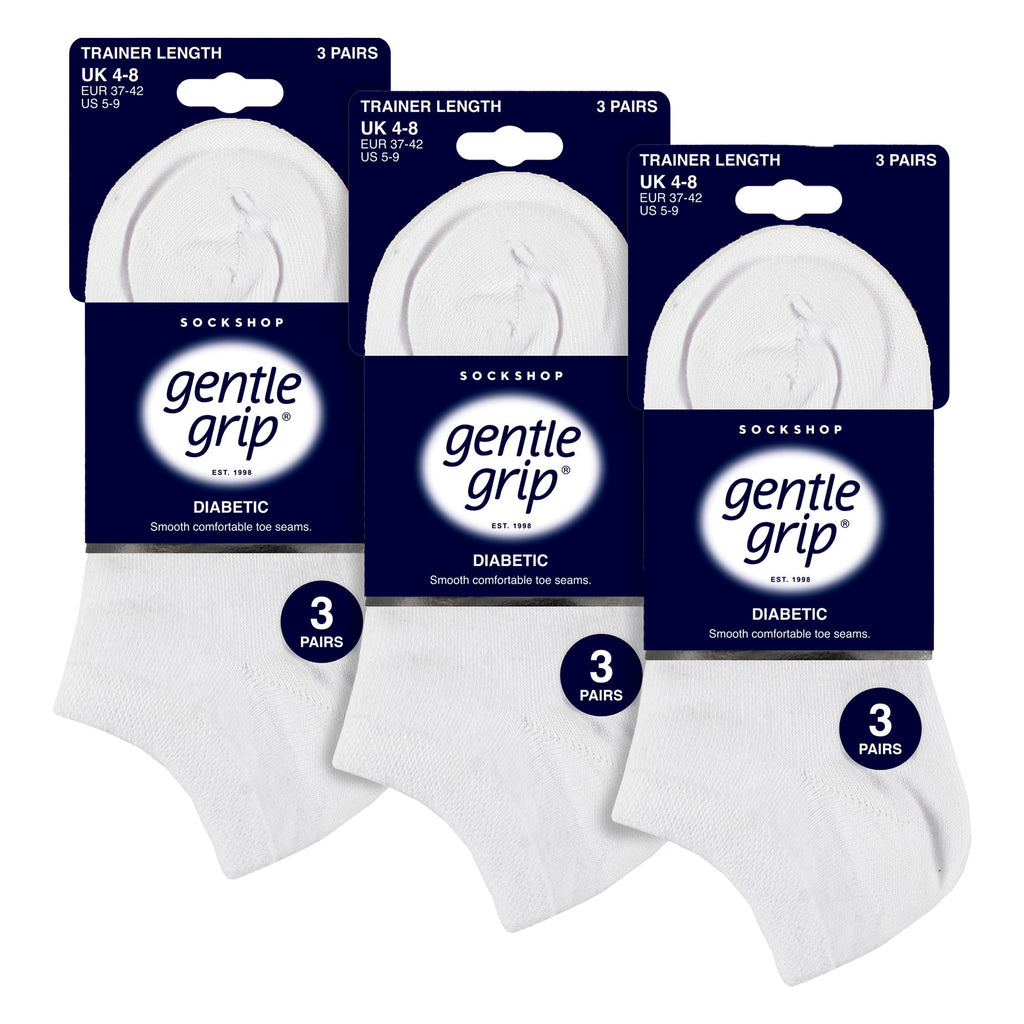 9 Pairs Ladies Diabetic Trainer Socks | Ankle Socks Swollen Feet