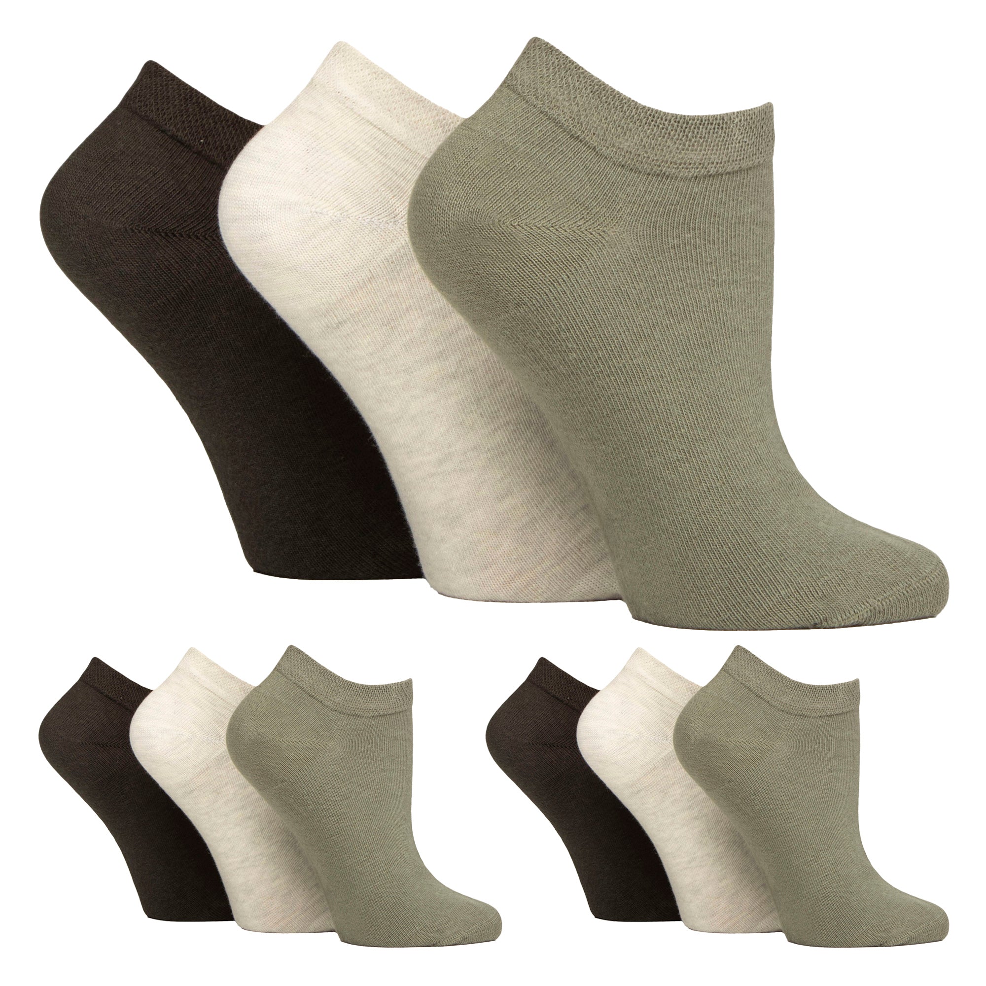 9 Pairs Ladies Diabetic Trainer Socks | Ankle Socks Swollen Feet