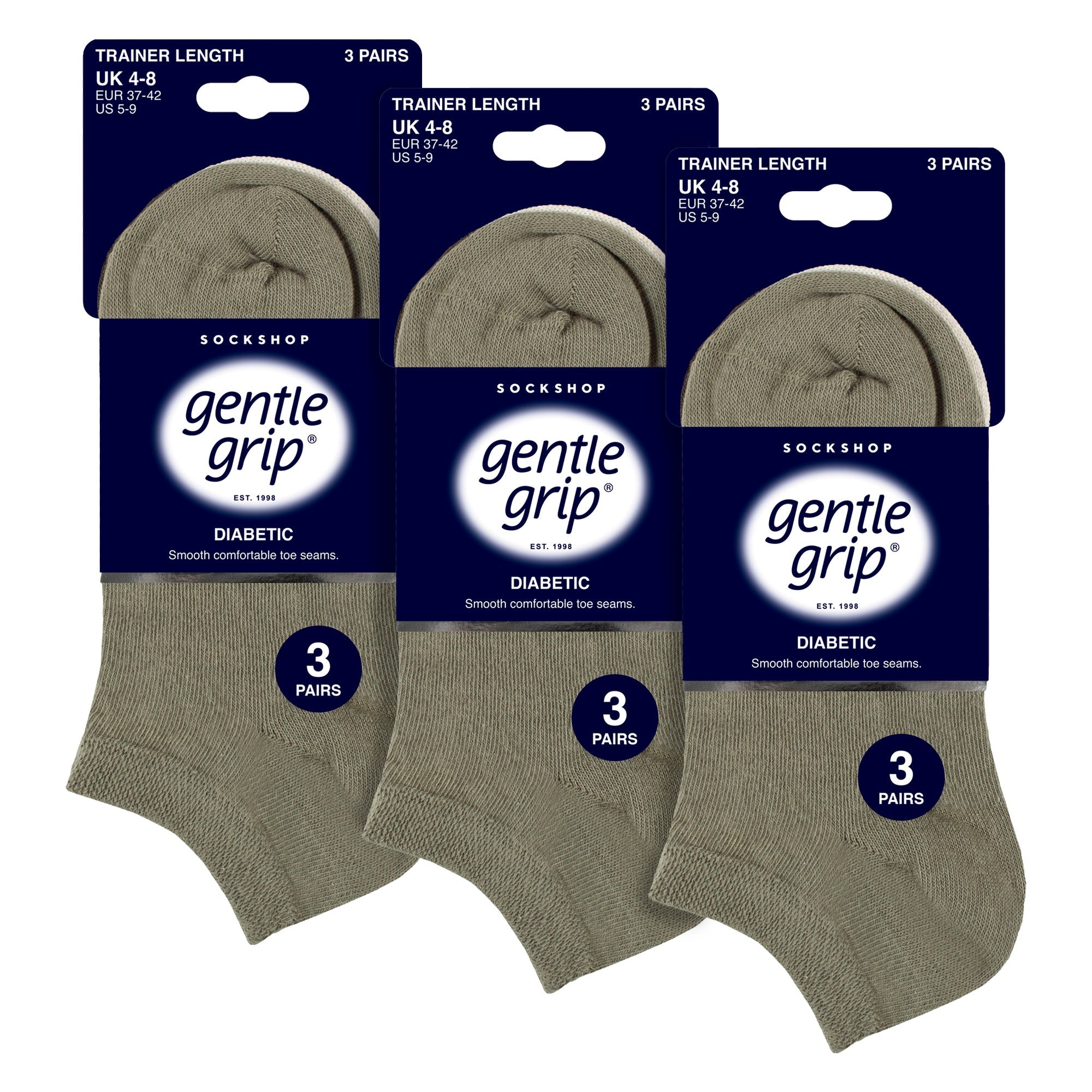 9 Pairs Ladies Diabetic Trainer Socks | Ankle Socks Swollen Feet