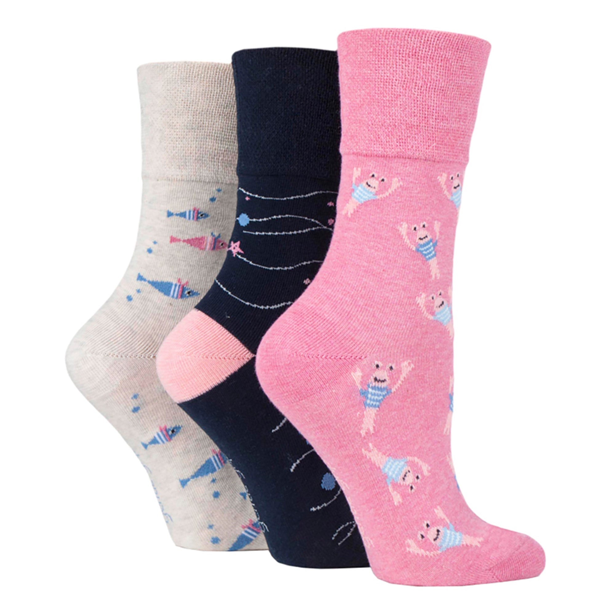 6 Pairs Ladies Non Elastic Patterned Socks