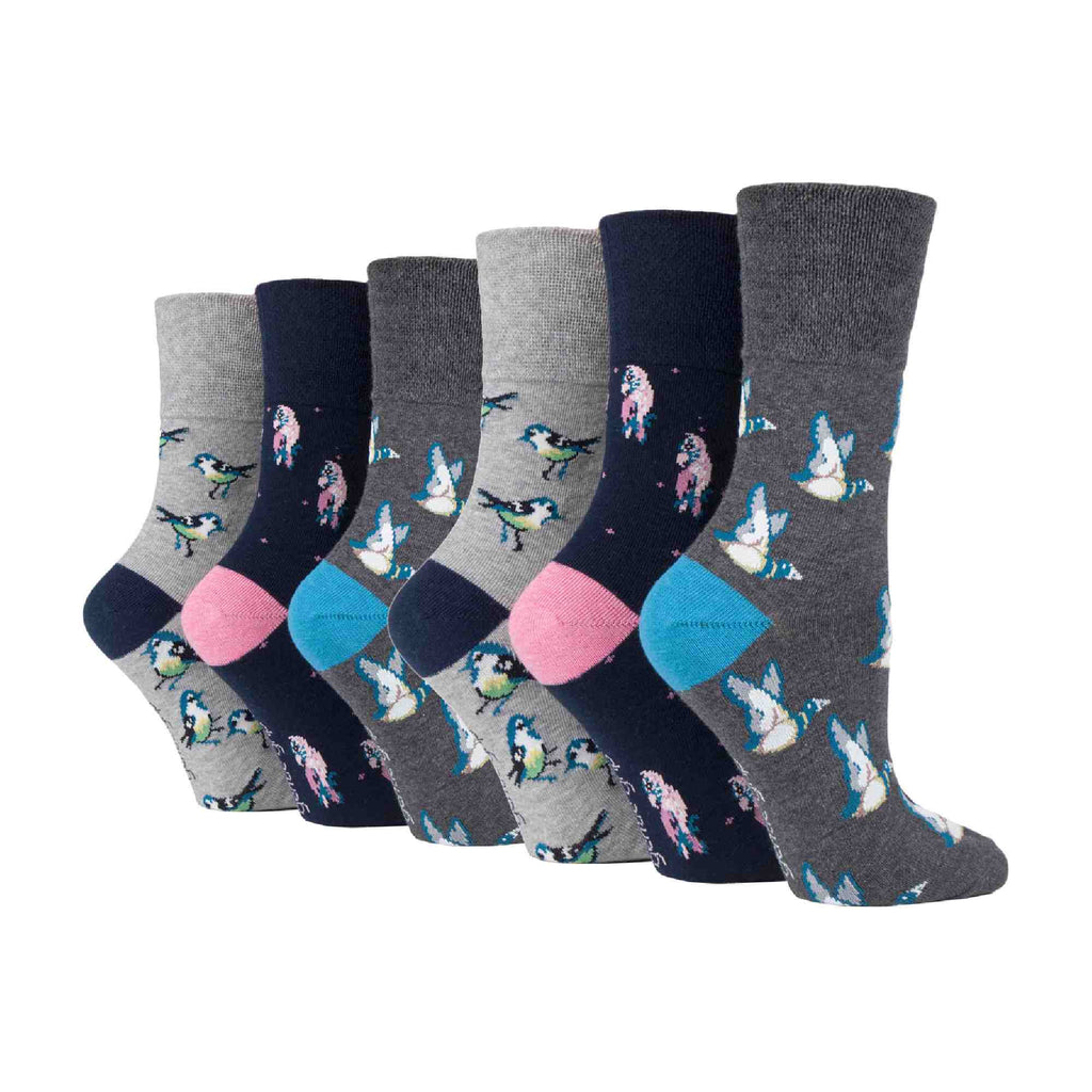 6 Pairs Ladies Non Elastic Patterned Socks
