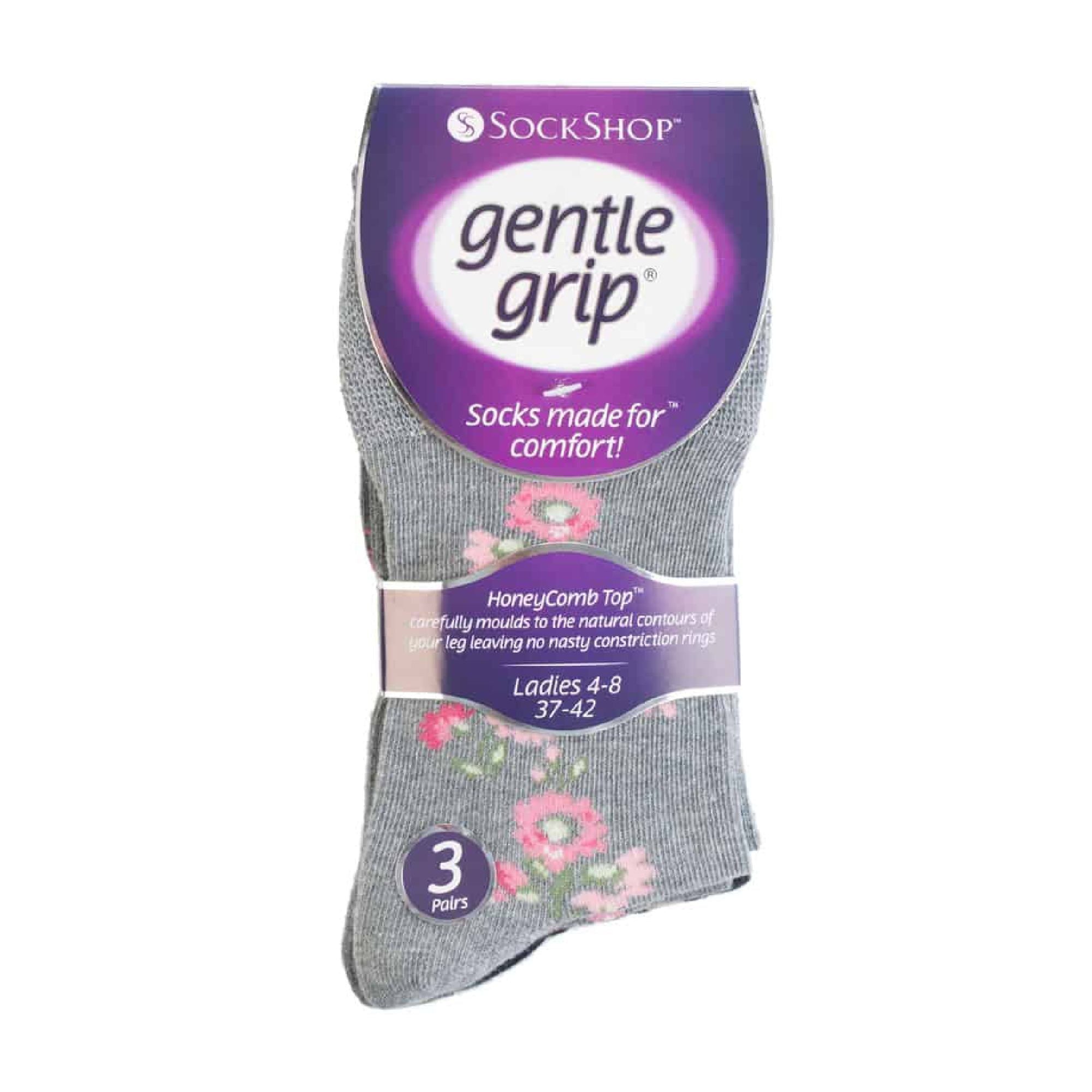 6 Pack Ladies Non Elastic Floral Patterned Cotton Socks