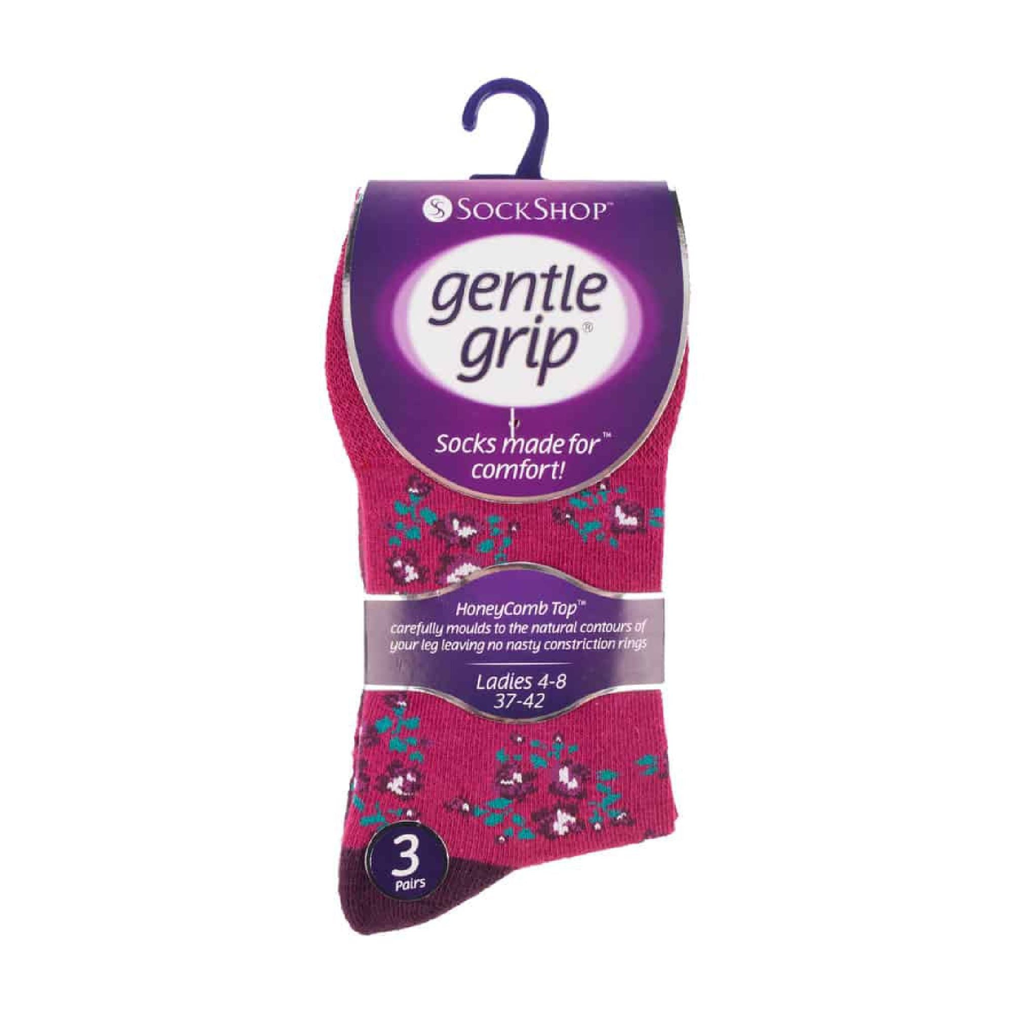 6 Pack Ladies Non Elastic Floral Patterned Cotton Socks