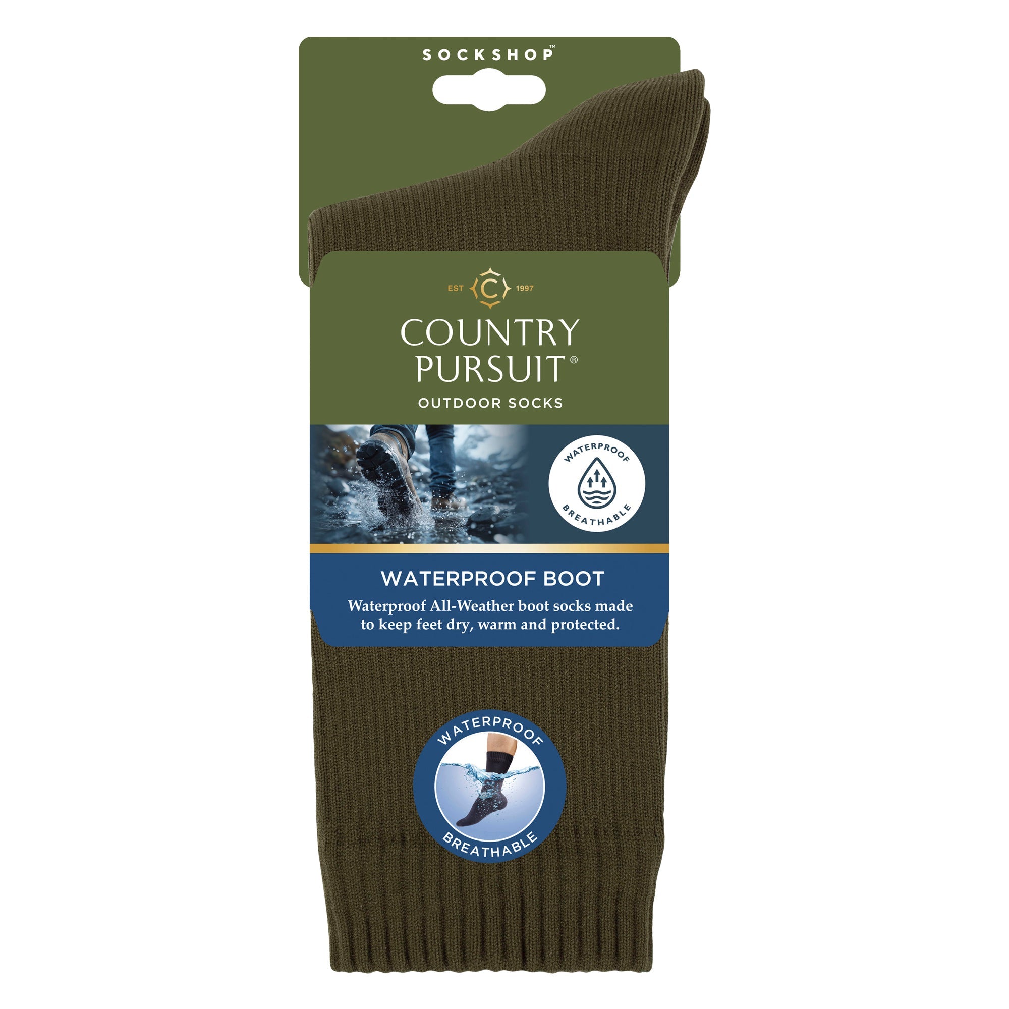 Mens Ladies Waterproof Outdoor Boot Socks - Durable Triple Layer Hiking Socks