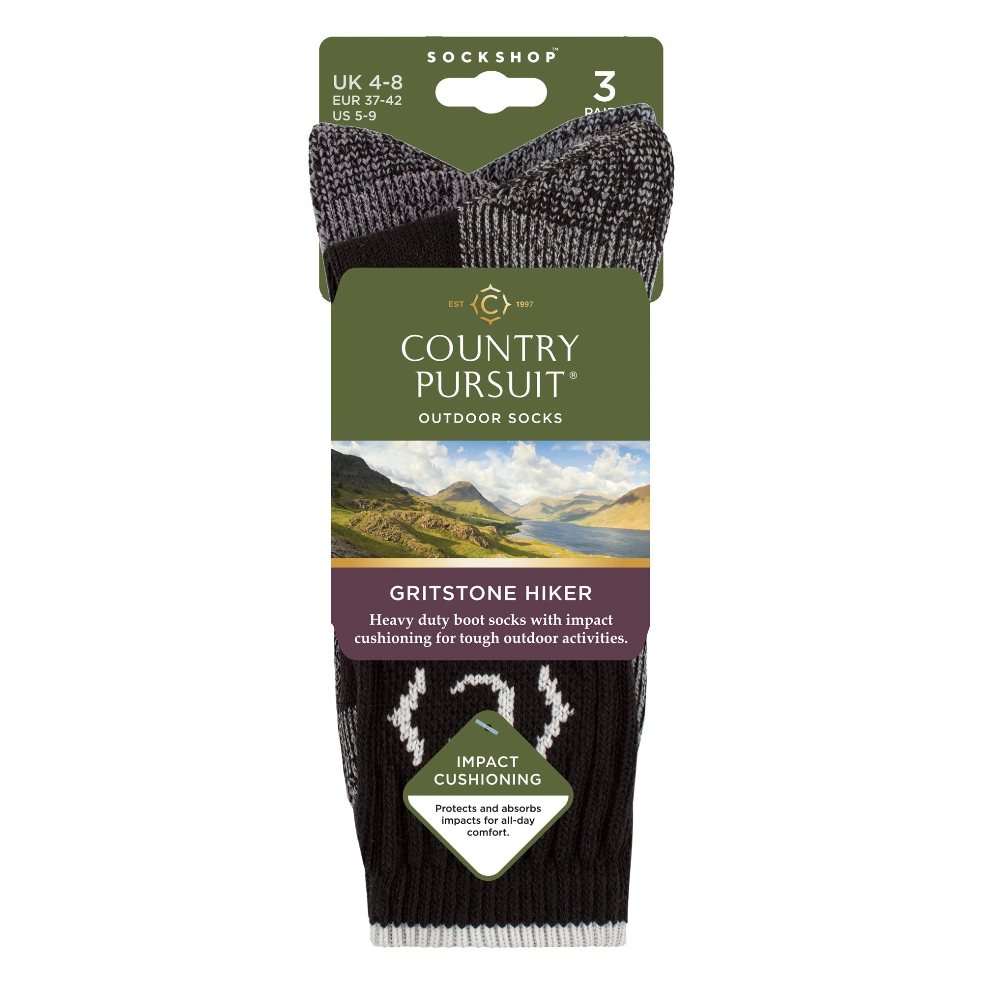 Ladies Heavy Duty Durable Cushioned Hiking Socks with Reinforced Heel & Toe