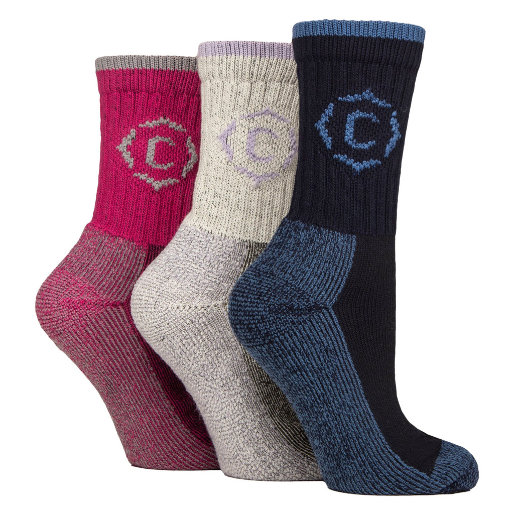Ladies Heavy Duty Durable Cushioned Hiking Socks with Reinforced Heel & Toe