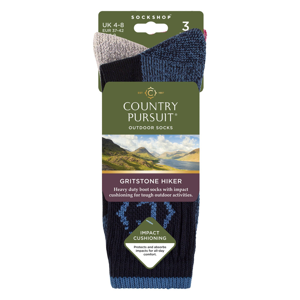 Ladies Heavy Duty Durable Cushioned Hiking Socks with Reinforced Heel & Toe
