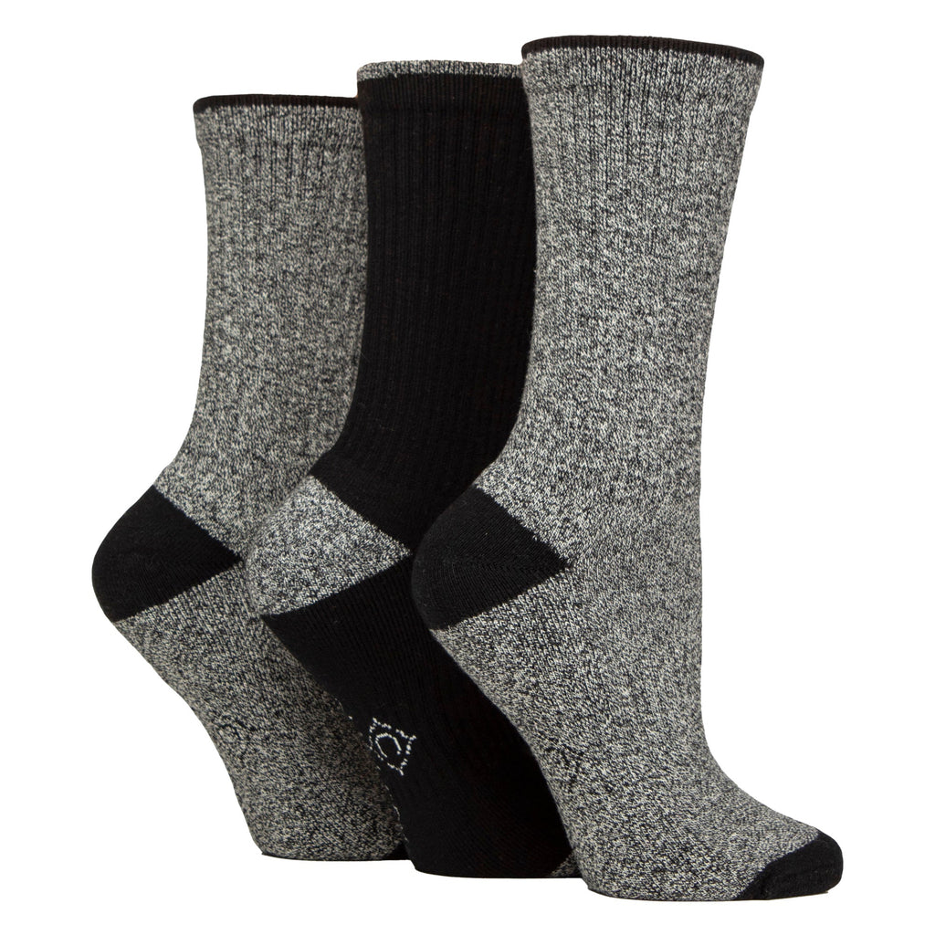3 Pairs Ladies Water Repellent Midweight Outdoor Socks for Hiking & Walking