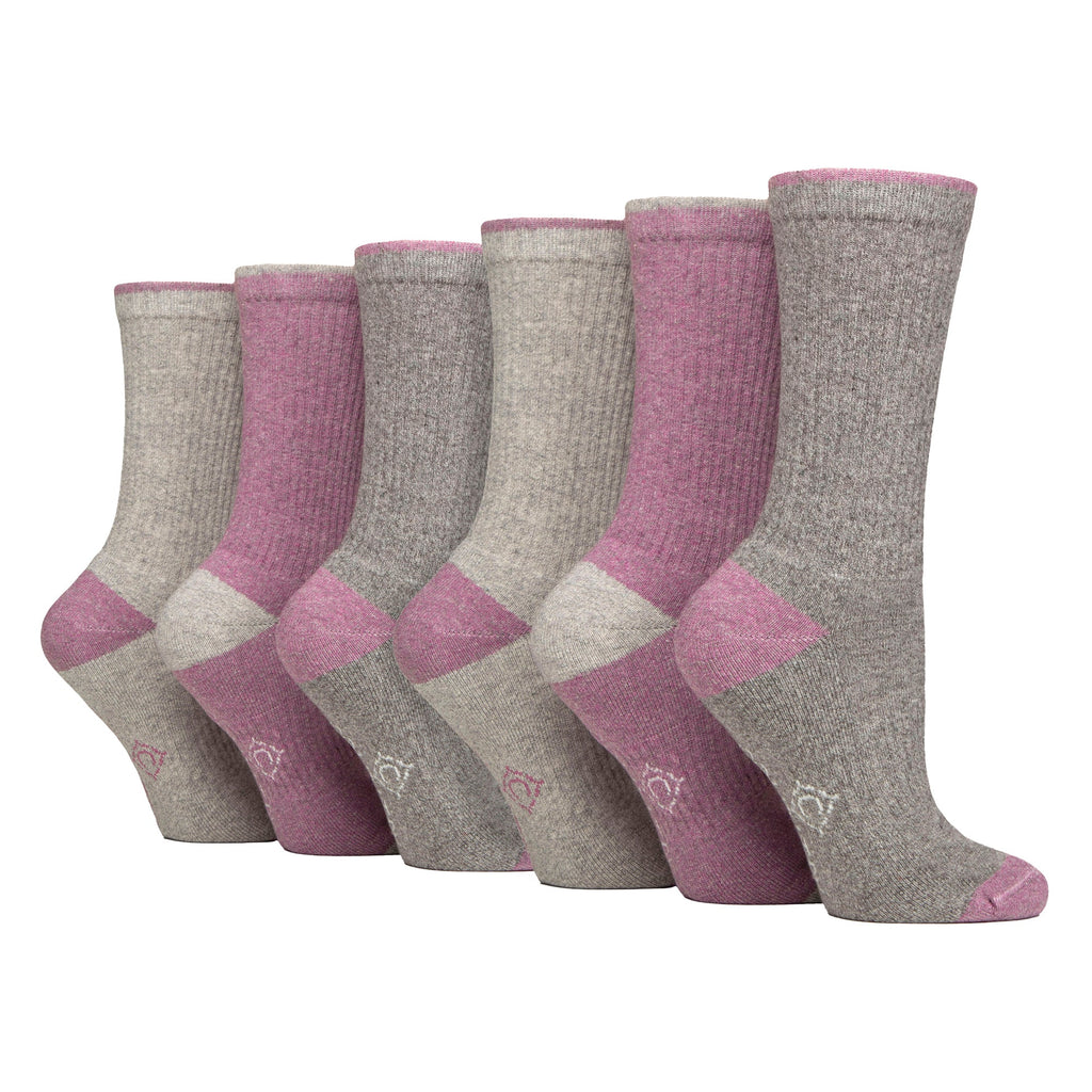 6 Pairs Ladies Water Repellent Midweight Outdoor Socks for Hiking & Walking