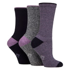 3 Pairs Ladies Water Repellent Midweight Outdoor Socks for Hiking & Walking