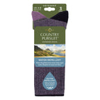 3 Pairs Ladies Water Repellent Midweight Outdoor Socks for Hiking & Walking