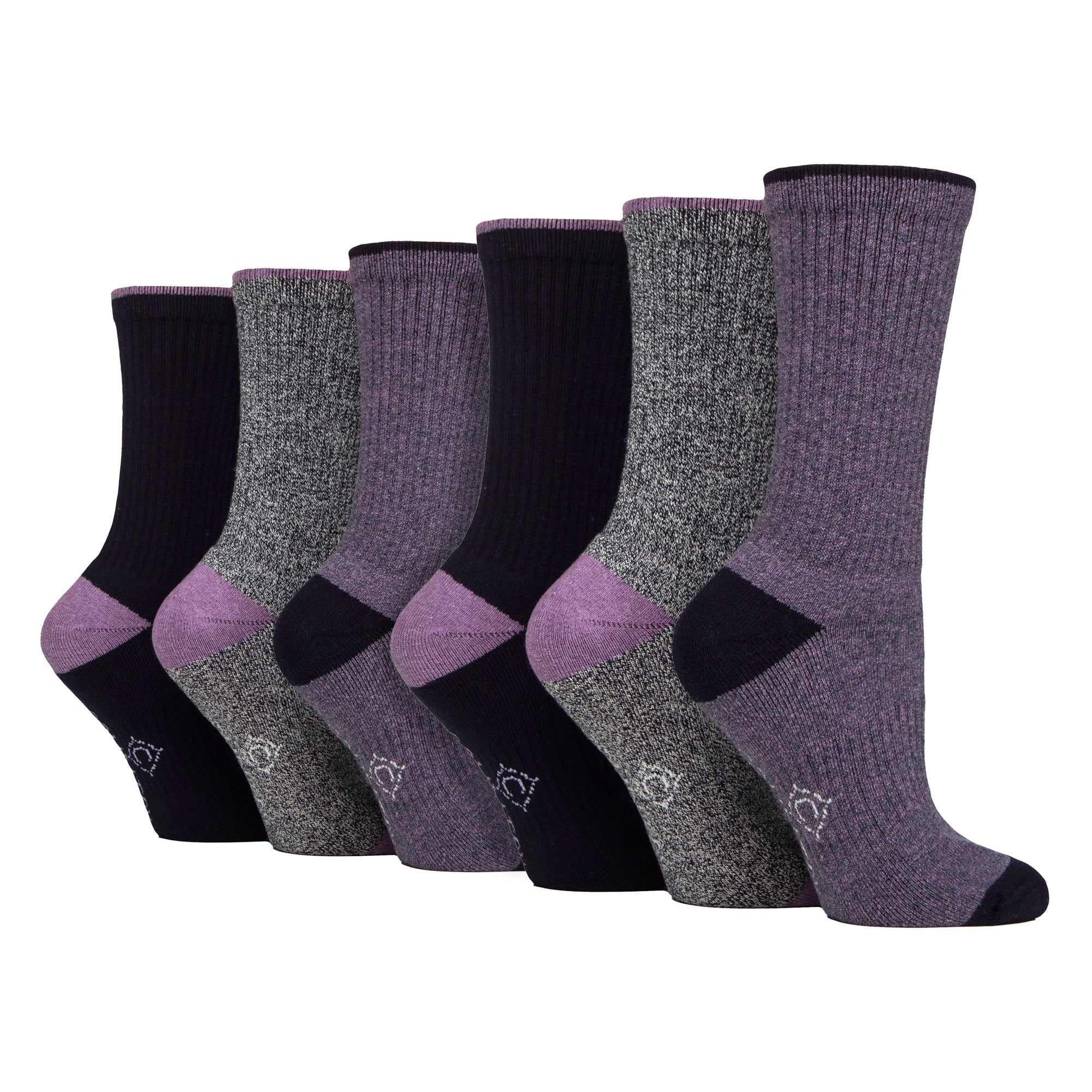 6 Pairs Ladies Water Repellent Midweight Outdoor Socks for Hiking & Walking