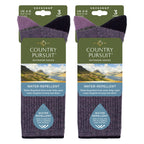 6 Pairs Ladies Water Repellent Midweight Outdoor Socks for Hiking & Walking