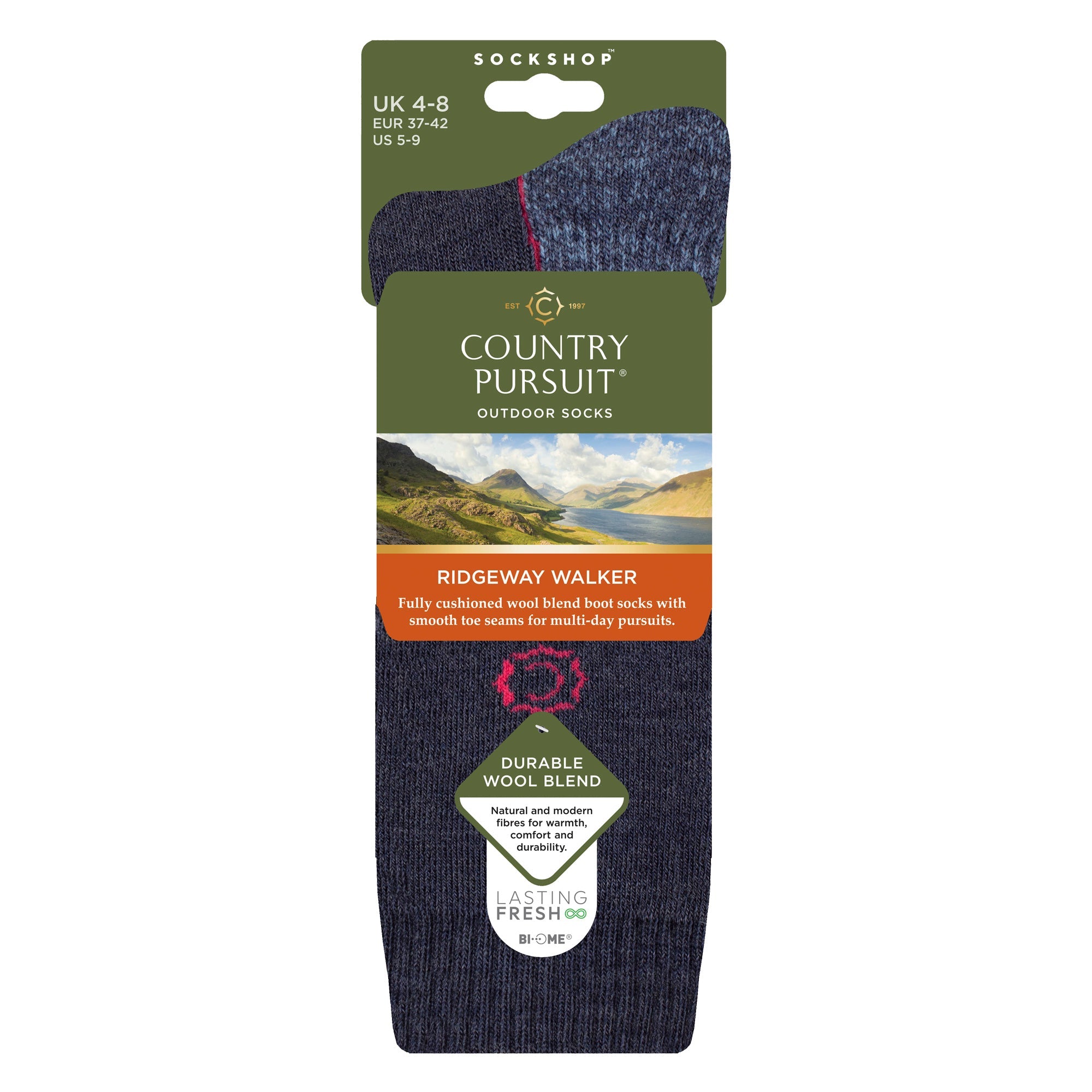 Ladies Wool Blend Cushioned Walker Socks for Hiking & Outdoor Comfort