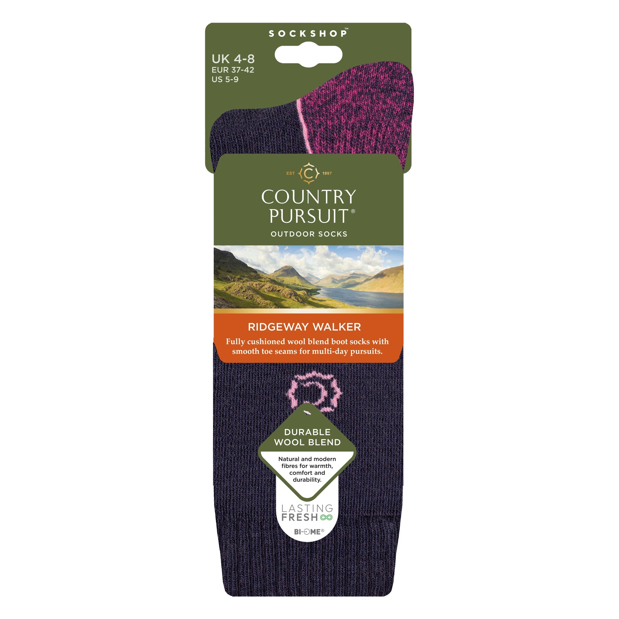 Ladies Wool Blend Cushioned Walker Socks for Hiking & Outdoor Comfort