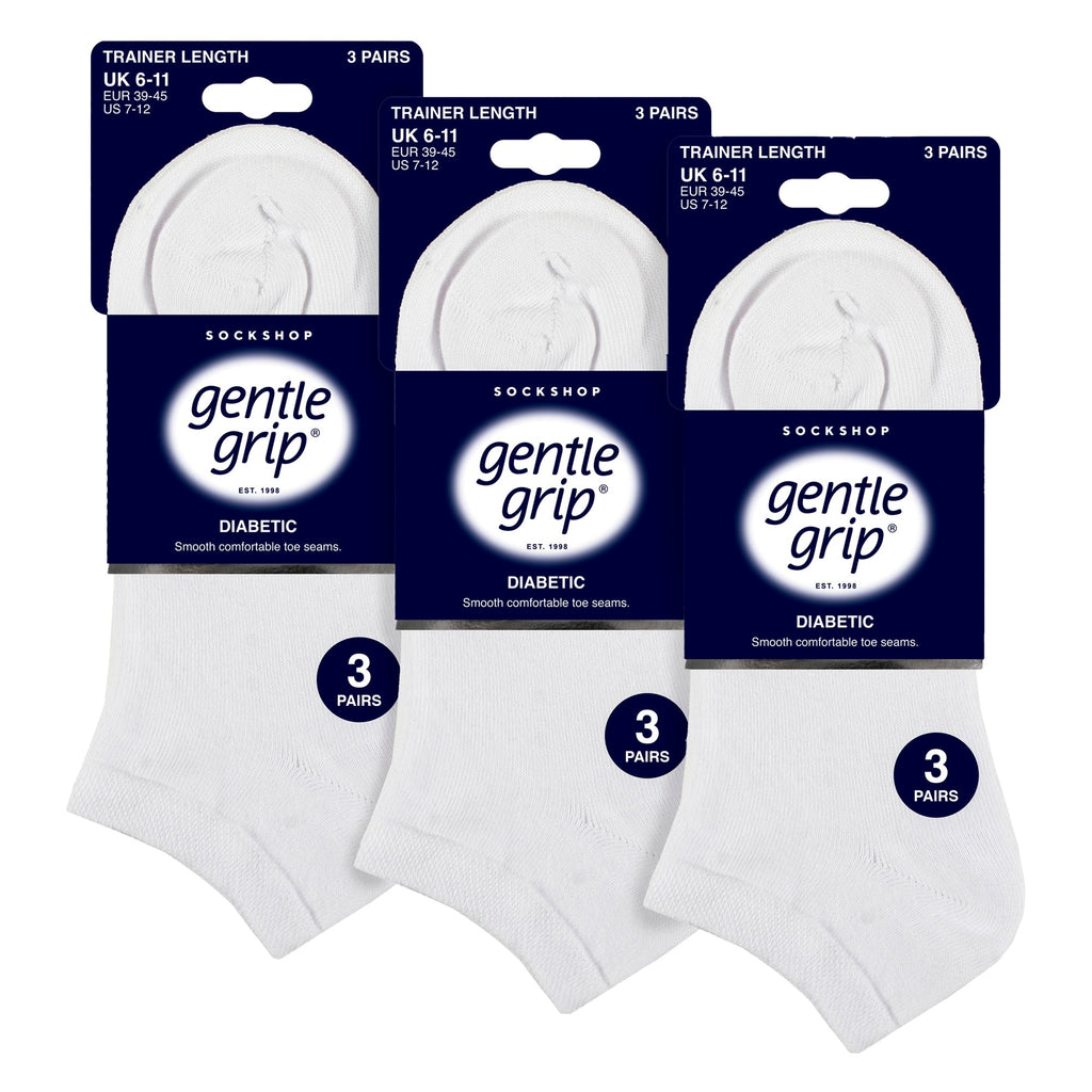 9 Pack Mens Diabetic Trainer Socks, Swollen Feet Wide Ankle Socks