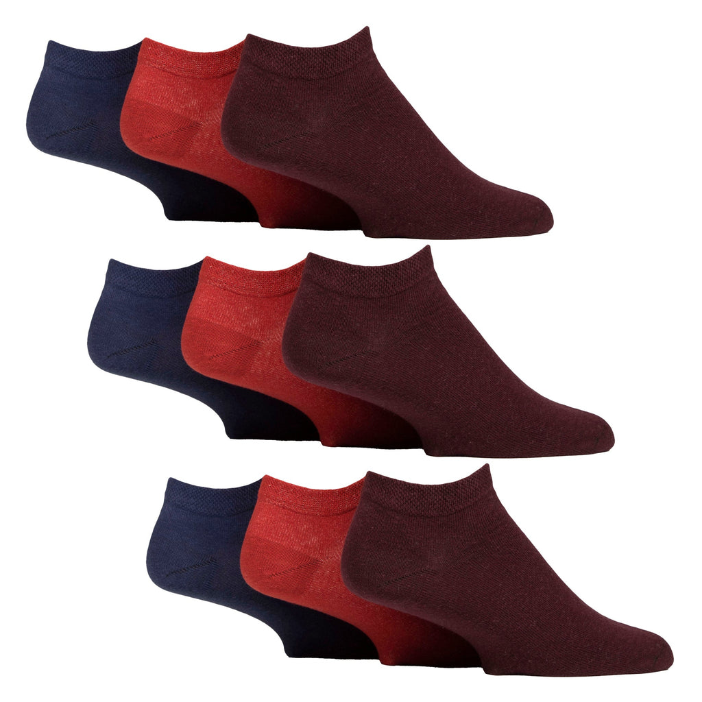 9 Pack Mens Diabetic Trainer Socks, Swollen Feet Wide Ankle Socks