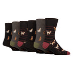 6 Pairs Mens  NON ELASTIC Cotton Rich Novelty Patterned Socks