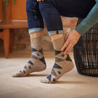 6 Pairs Mens  NON ELASTIC Cotton Rich Novelty Patterned Socks