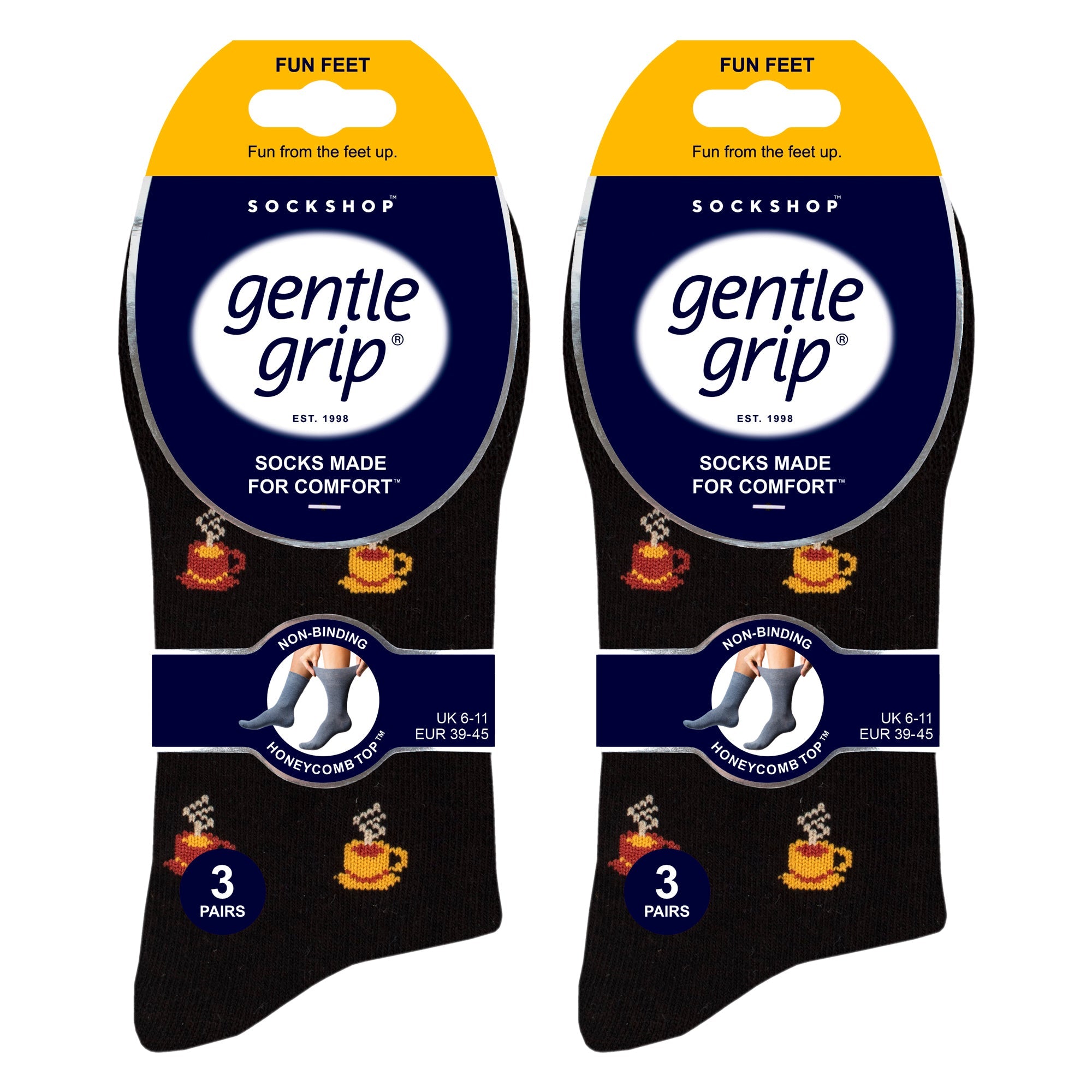6 Pairs Mens  NON ELASTIC Cotton Rich Novelty Patterned Socks