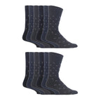 12 Pairs Mens Gentle Grip Loose Top Socks | Extra Wide Non Elastic Socks