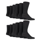 12 Pairs Mens Gentle Grip Loose Top Socks | Extra Wide Non Elastic Socks