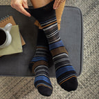 12 Pairs Mens Gentle Grip Loose Top Socks | Extra Wide Non Elastic Socks