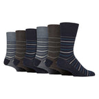 6 Pairs Mens Cotton Socks | Patterned Soft Non-Binding Everyday Socks