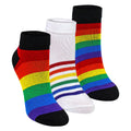 Mens Ladies Rainbow Trainer Cotton Socks Bright Colourful Striped Socks
