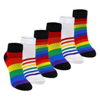 Mens Ladies Rainbow Trainer Cotton Socks Bright Colourful Striped Socks