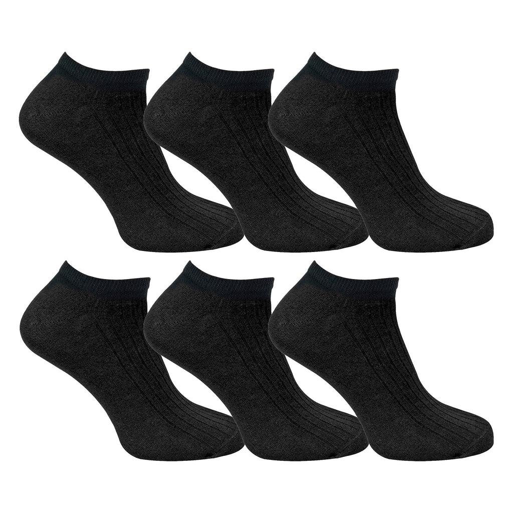 12 Pack Mens 100% Cotton Trainer Socks