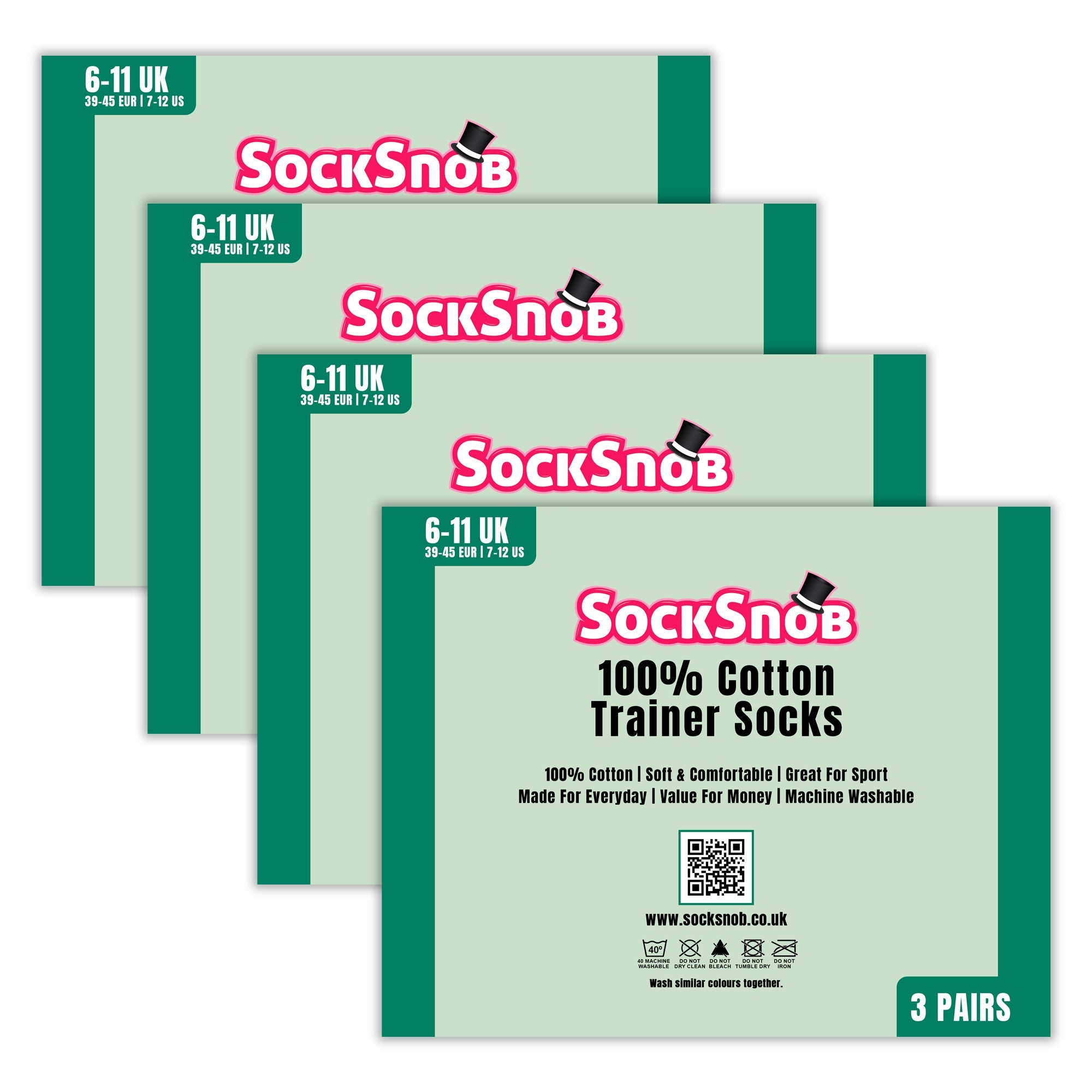12 Pack Mens 100% Cotton Trainer Socks