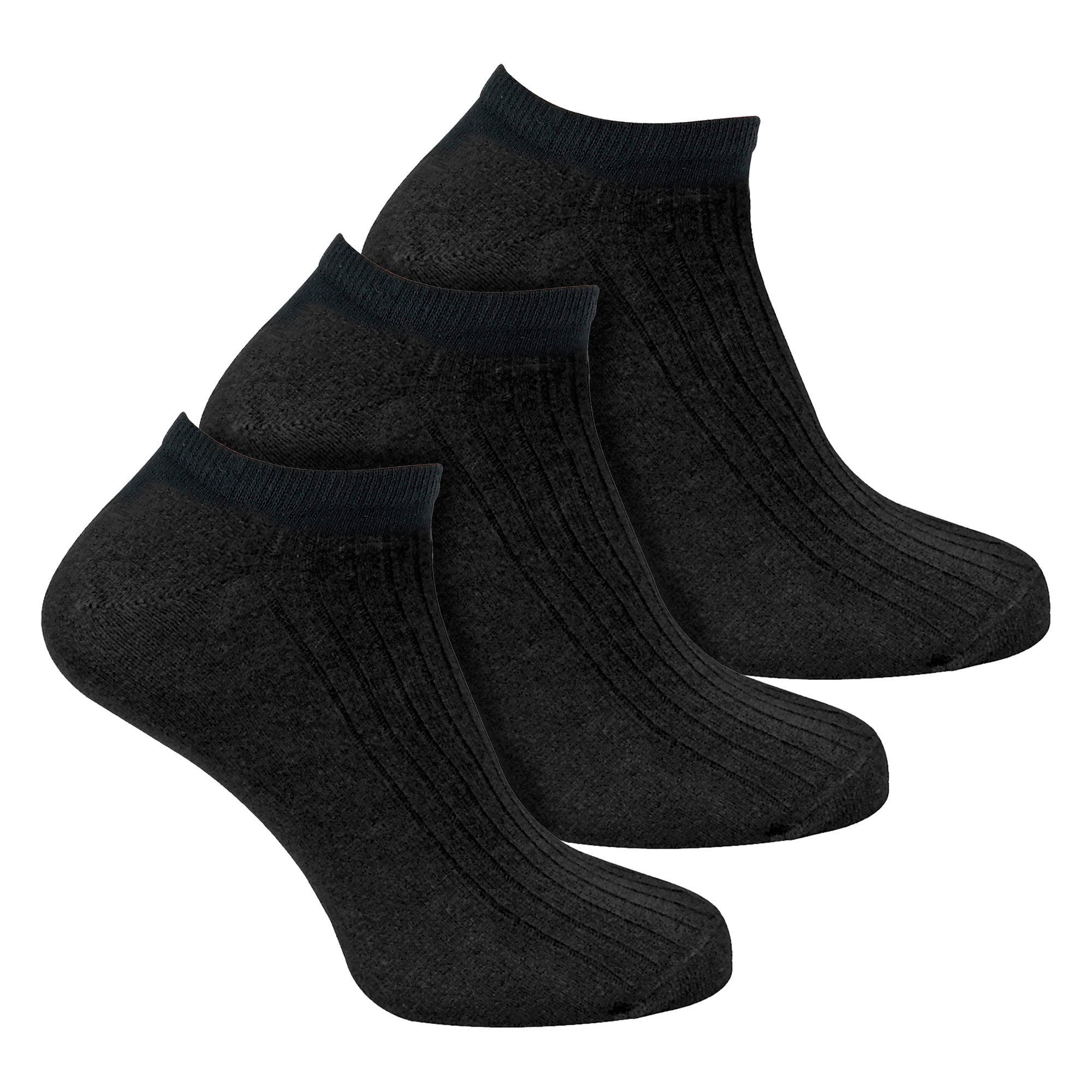3 Pack Mens 100% Cotton Trainer Socks