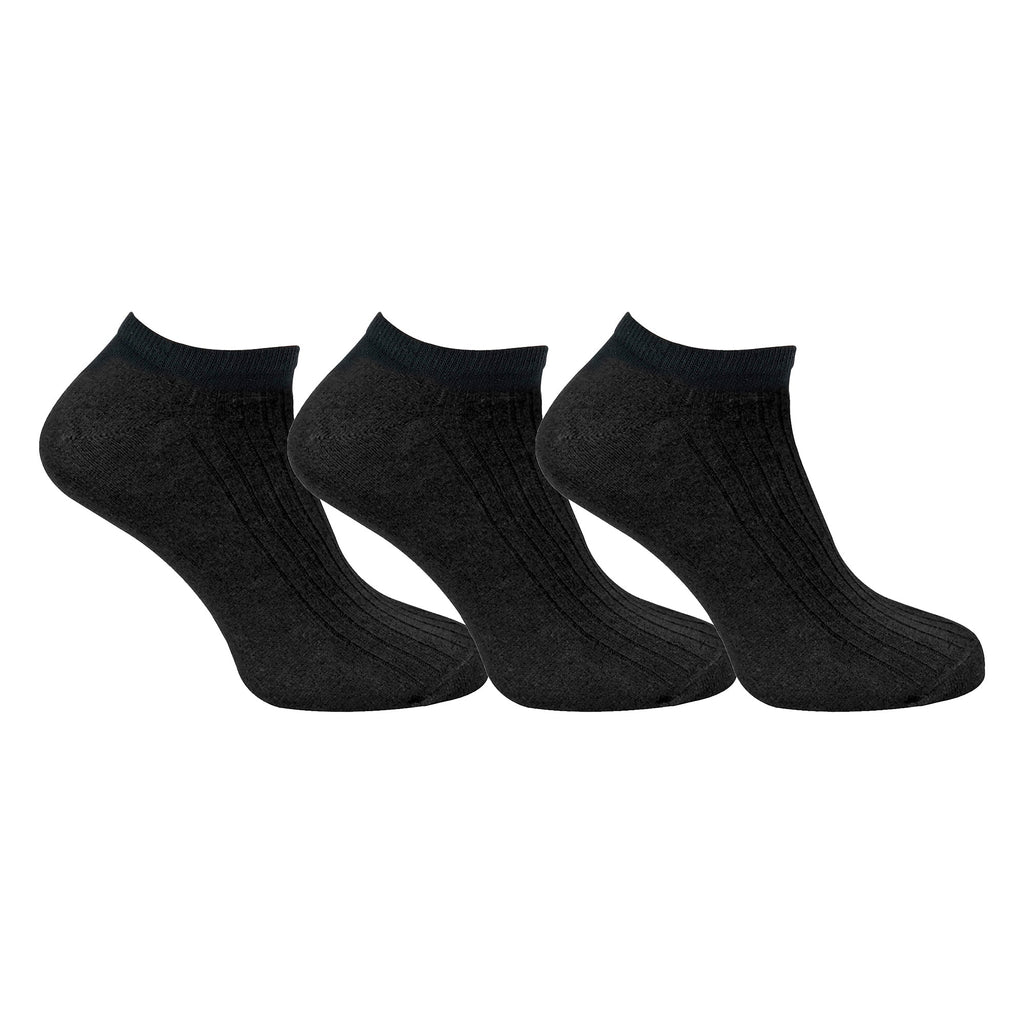 3 Pack Mens 100% Cotton Trainer Socks