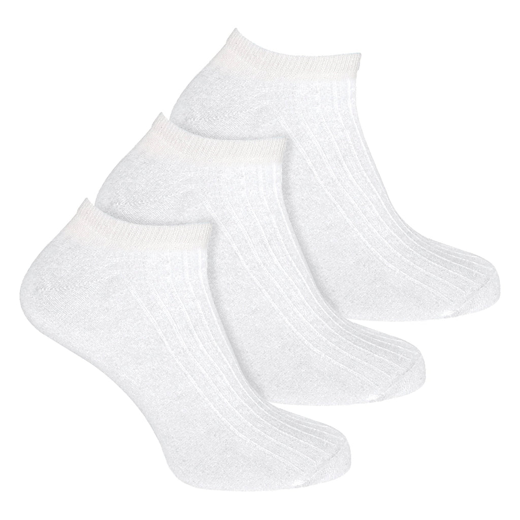3 Pack Mens 100% Cotton Trainer Socks