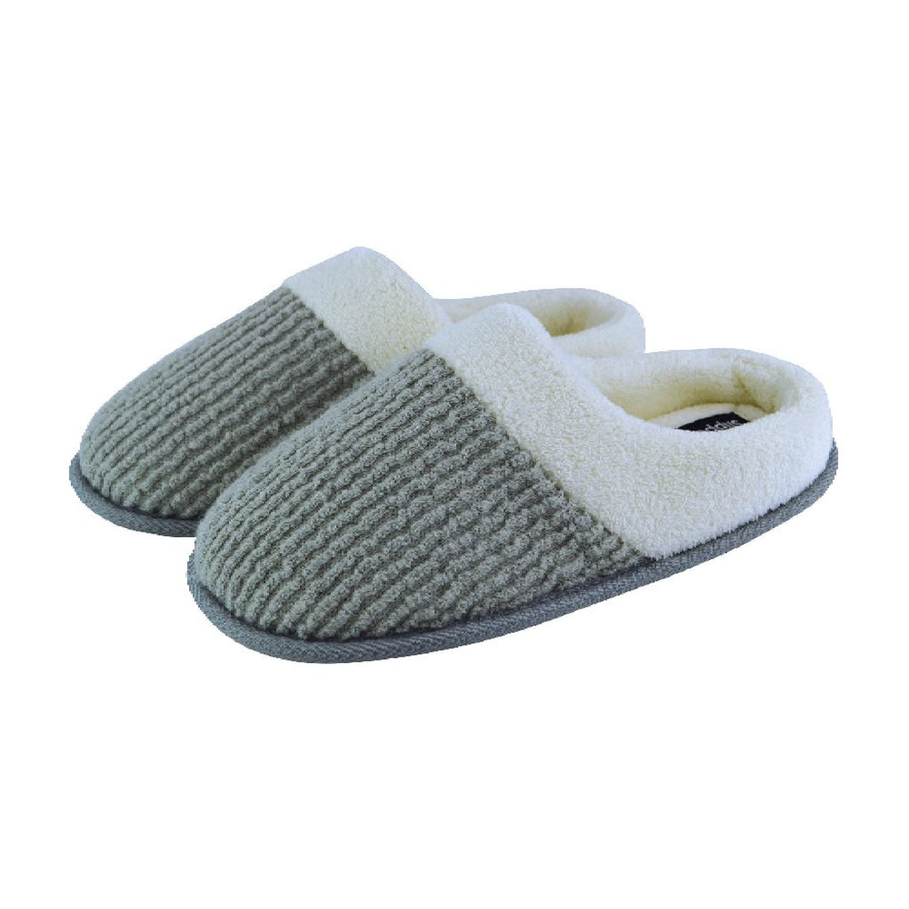 Ladies Soft Plush Lined Mule Slip On Slippers (6 Sizes)