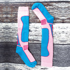 4 Pack Mens Long Knee High Wool Blend Ski Socks