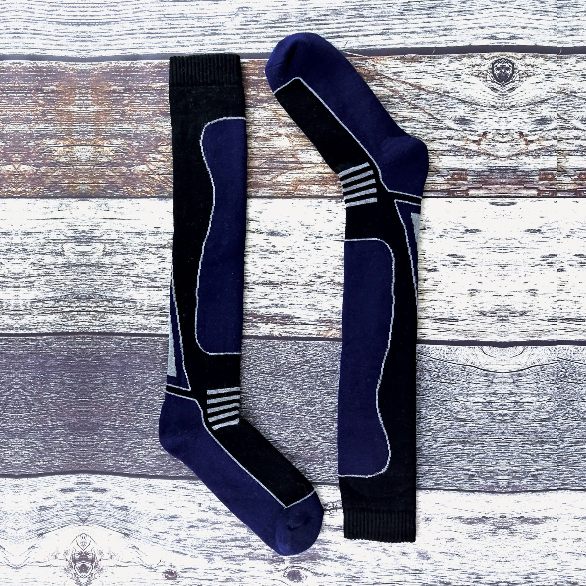 4 Pack Mens Long Knee High Wool Blend Ski Socks