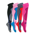 4 Pack Ladies Long Knee High Wool Blend Ski Socks