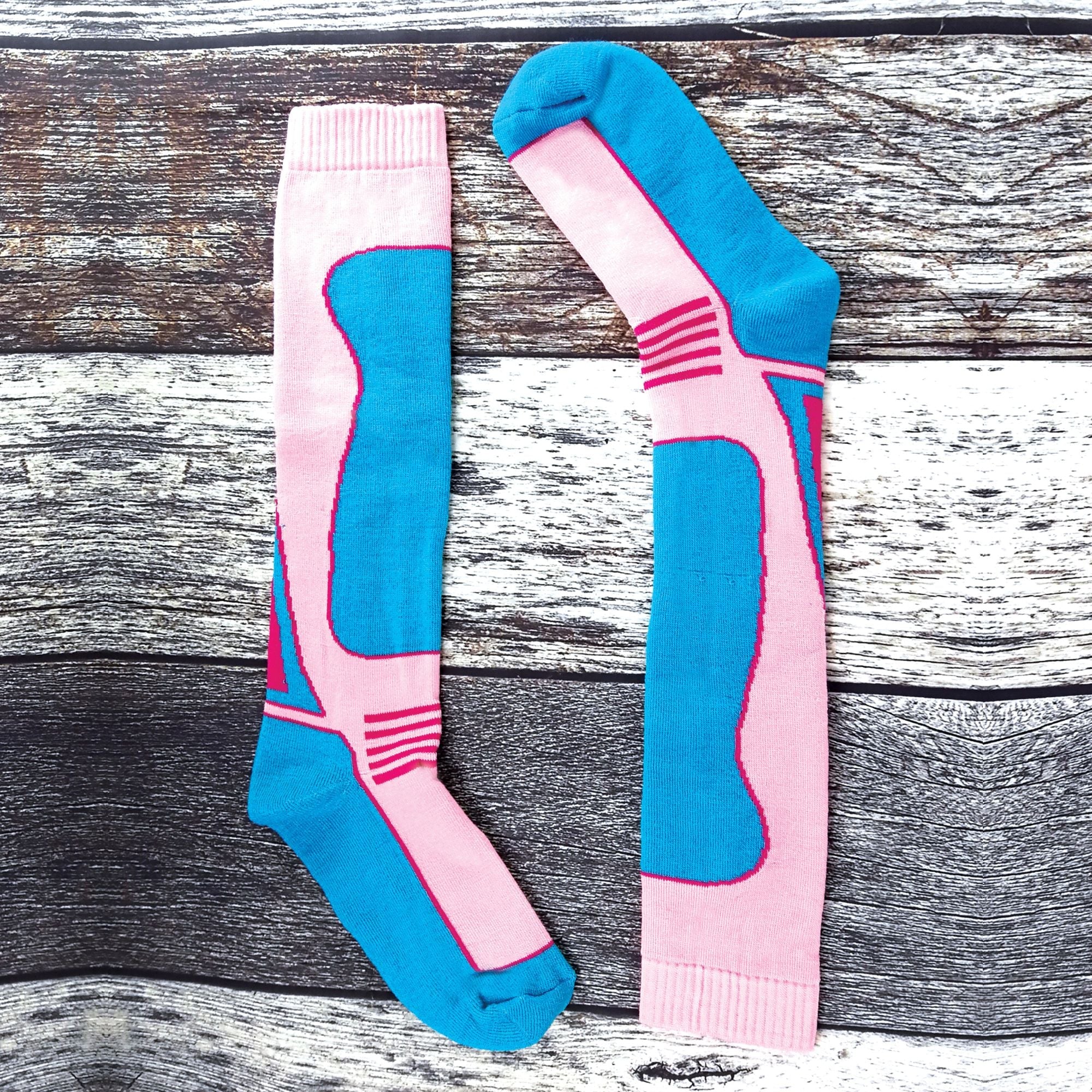 4 Pack Ladies Long Knee High Wool Blend Ski Socks