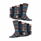12 Pair Mens Colourful Cotton Striped Patterned Dress Socks