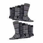 12 Pair Mens Colourful Cotton Striped Patterned Dress Socks