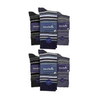 12 Pair Mens Colourful Cotton Striped Patterned Dress Socks