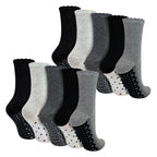 10 Pairs Ladies Lace Effect Footbed Socks - Soft Cotton Rich Everyday Socks