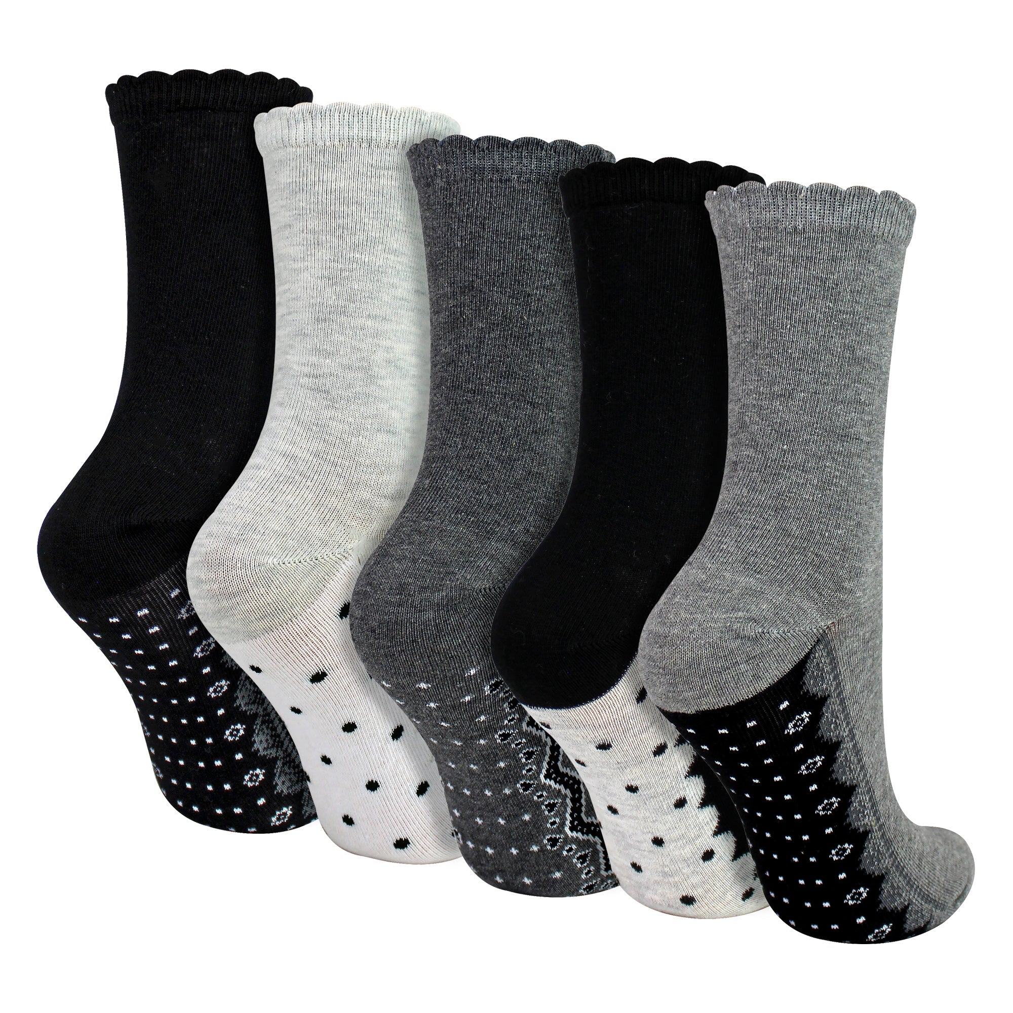 5 Pairs Ladies Lace Effect Footbed Socks - Soft Cotton Rich Everyday Socks