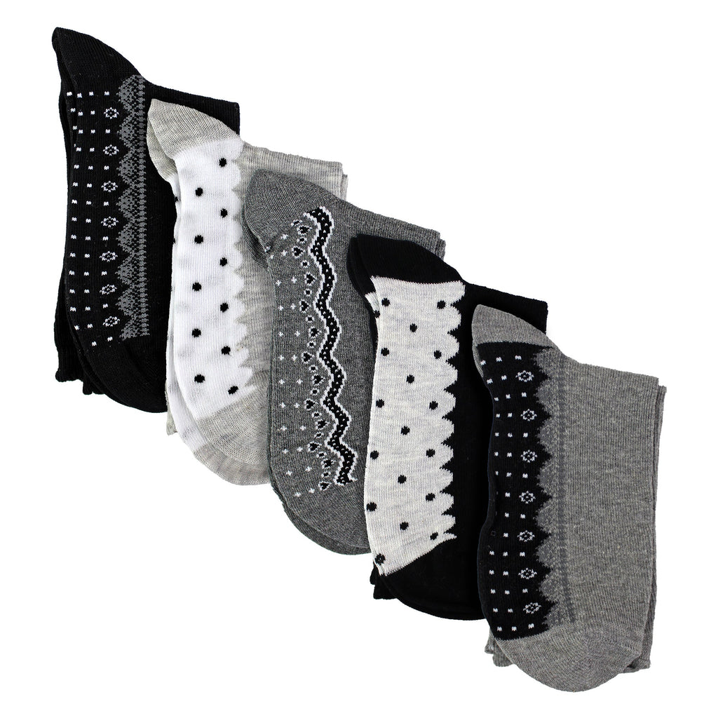 5 Pairs Ladies Lace Effect Footbed Socks - Soft Cotton Rich Everyday Socks