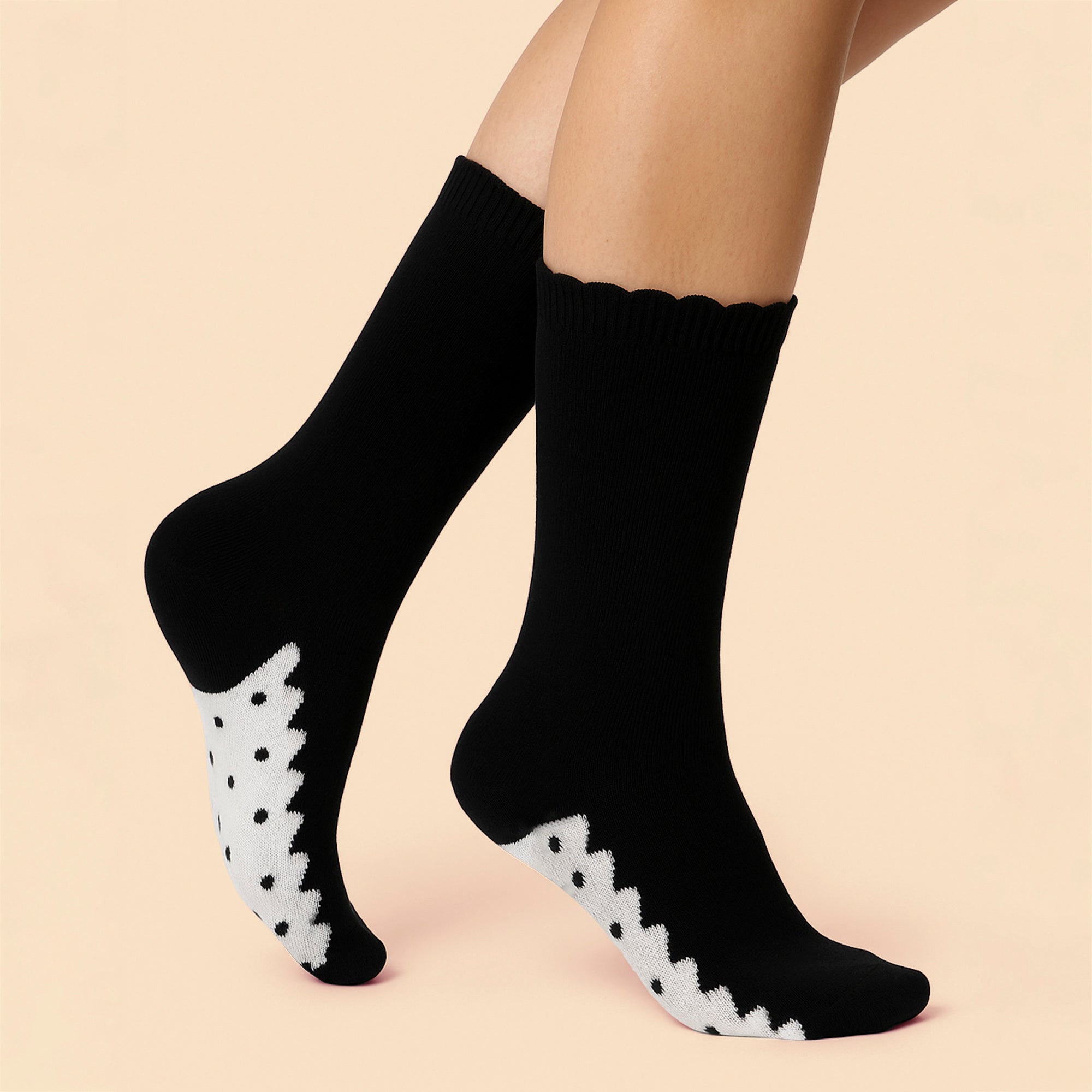 5 Pairs Ladies Lace Effect Footbed Socks - Soft Cotton Rich Everyday Socks